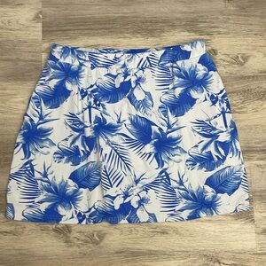 Banana Boat Blue & White Floral Print Skorts UPF 50+ with Side Pockets Size XXL